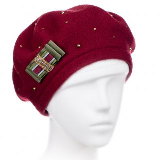 Dámský baret W-0106/144M vínový