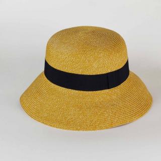 Dámský letní nemačkavý klobouk Cloche P-12628 více barev VYBERTE BAREVNOU VARIANTU: žlutooranžová