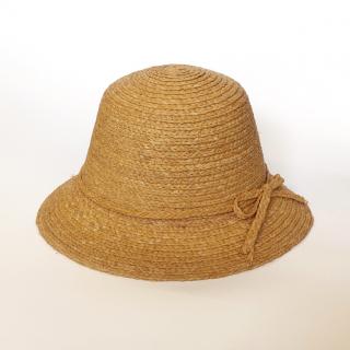 Dámský letní nemačkavý slamák Cloche melange 100% Paile natural P-12528 VYBERTE BAREVNOU VARIANTU: camel