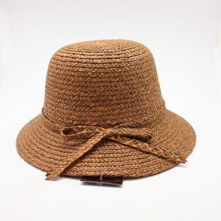 Dámský letní nemačkavý slamák Cloche melange 100% Paile natural P-12528 VYBERTE BAREVNOU VARIANTU: hnědá