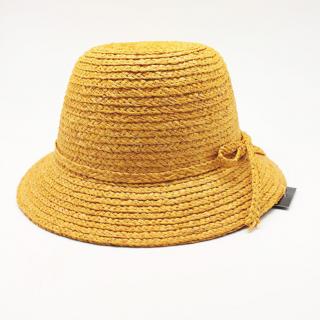 Dámský letní nemačkavý slamák Cloche melange 100% Paile natural P-12528 VYBERTE BAREVNOU VARIANTU: žlutá