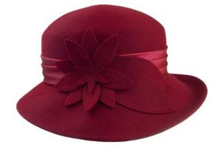 Dámský plstěný klobouk TONAK 50122/03 tmavě červený Q 1140 VELIKOST: 56