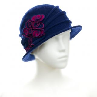 Dámský vlněný klobouček W-0124/161 tmavě modrý