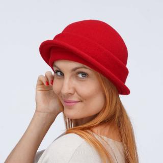 Dámský vlněný modelový klobouk Kr-0032-001 červený VELIKOST: L