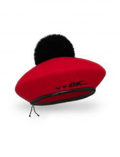 Dámský zimní baret s bambulí W-0718 barevné varianty VYBERTE BAREVNOU VARIANTU: červená
