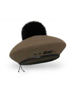 Dámský zimní baret s bambulí W-0718 barevné varianty VYBERTE BAREVNOU VARIANTU: khaki