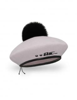 Dámský zimní baret s bambulí W-0718 barevné varianty VYBERTE BAREVNOU VARIANTU: světle šedá