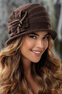 Elegantní dámský zimní klobouk W-0636/867 hnědý