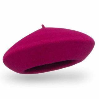 Fialový baret FLORA 100% vlna WOOLMARK W-baret/549 (M)