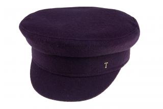 Kapitánka - čepice s kšiltem TONAK 006/19-C4460Z  tmavě fialová VELIKOST: 56
