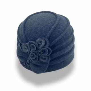 Krumlovanka Dámská zimní čepice 100% vlna Woolmark W-0118/693 antracit