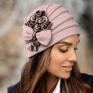 Krumlovanka Dámská zimní čepice100%vlna Woolmark W-0118/540 starorůžová