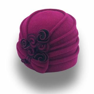 Krumlovanka Dámská zimní čepice100%vlna Woolmark W-0118/549 fuchsie