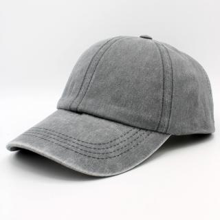 Kšiltovka Canvas baseball - 100% bavlna - Washed cotton - více barev VYBERTE BAREVNOU VARIANTU: šedá