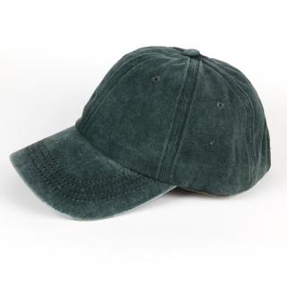 Kšiltovka Canvas baseball - 100% bavlna - Washed cotton - více barev VYBERTE BAREVNOU VARIANTU: tmavě zelená