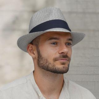 Letní klobouk  Fedora 43314 šedý Vyberte velikost: XL