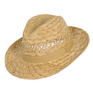 Letní  klobouk Fedora z tvrdé trávy F-2012 VELIKOST: S