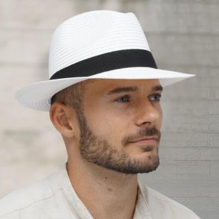 Letní klobouk  Trilby Fa-38042 bílý Vyberte velikost: XL