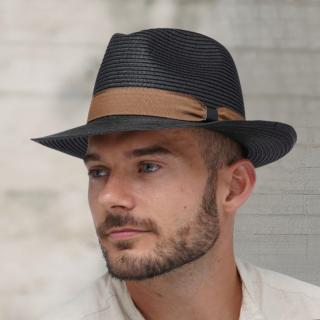Letní klobouk  Trilby Fa-38042 černý Vyberte velikost: XL