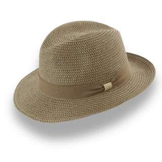 Letní klobouk  Trilby Fa-38042 hnědo-bežová melanž Vyberte velikost: L