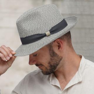 Letní klobouk  Trilby Fa-38042 šedý Vyberte velikost: XL