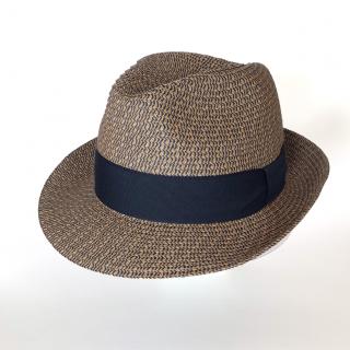 Letní klobouk TRILBY  fa-41067-BEZ hnědá melange VELIKOST: L