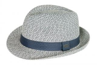 Letní klobouk Trilby s černou stuhou GT-Onyx-22-177-50 modrý Vyberte velikost: 61