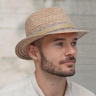 Letní slaměný klobouk Fedora GT-Hemingway-41-229-30 ze 100% přírodní rafie Vyberte velikost: 61