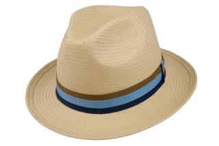 Letní slaměný klobouk TONAK Fedora Base Simple SAND 36061 béžový VELIKOST: 57