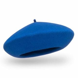 Modrý baret FLORA 100% vlna WOOLMARK W-baret/558 (M)