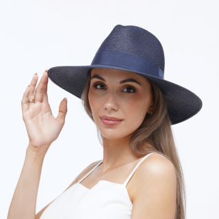 Modrý letní klobouk Fedora MC-3939 Vyberte velikost: 56
