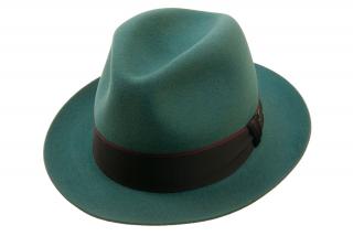 Plstěný klobouk TONAK Fedora Cornfeld 21146/17/Q4042 modrozelený VELIKOST: 56