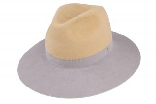 Plstěný klobouk TONAK Fedora Duo Pastel 53708/20/P0670 béžová,šedá Vyberte velikost: 56