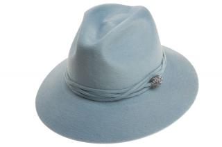 Plstěný klobouk TONAK Fedora Essence Twist 53534/18 modrý Q 3014 VELIKOST: 55