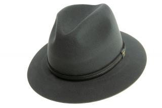 Plstěný klobouk TONAK Fedora Uomo Pelle 12599/18 šedý Q8028 VELIKOST: 58