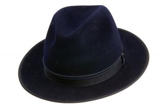 Plstěný klobouk TONAK Fedora Uomo Profilo 12791/18 tmavě modrý Q 3333 Vyberte velikost: 57