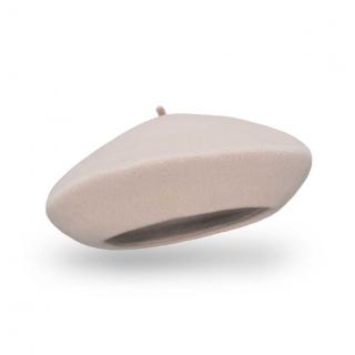 Světle béžový baret FLORA 100% vlna WOOLMARK W-baret/517 (M)