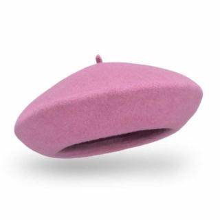 Světle fialový baret FLORA 100% vlna WOOLMARK W-baret/720 (M)