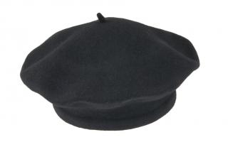 Tmavě šedý baret FLORA 100% vlna WOOLMARK W-baret/164 (M)