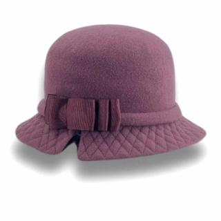 Tmavě starorůžový dámský klobouk BUCKET W-0480/506