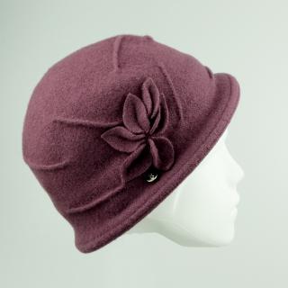 Vlněný dámský klobouk BAREVNÉ VARIANTY: bordo
