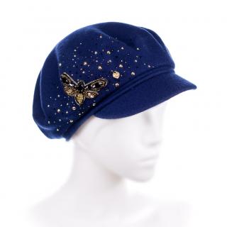 Zimní čepice s kšiltem W-0025/161 modrá
