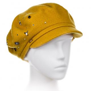 Zimní dámská čepice s kšiltem W-0033/637 žlutá