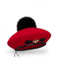 Zimní dámský baret s bambulí W-662 více barevných variant VYBERTE BAREVNOU VARIANTU: červená