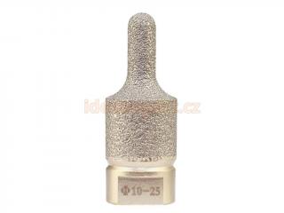 diamantová brusná stopka S KULATÝMI ROHY-závit M14 (10 + 25 mm)