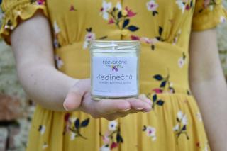 Jedinečná - přírodní kokosová svíčka bez aromatizace (Jedinečná příroda &amp; Jedinečná svíčka &amp; Jedinečná volba.)