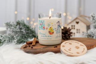 ZIMNÍ NÁLADA - přírodní svíčka s BIO pomerančem, hřebíčkem a skořicí, 300 ml (A zimní pohoda může začít.)