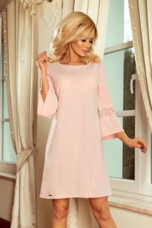 Áčkové šaty Margaret, Pastelově růžové XL