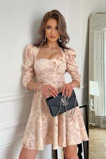 Elegantní šaty s rukávem Amy, Béžové 36