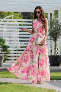 Hedvábné šaty Megan, Divoká růže XL (48-50)